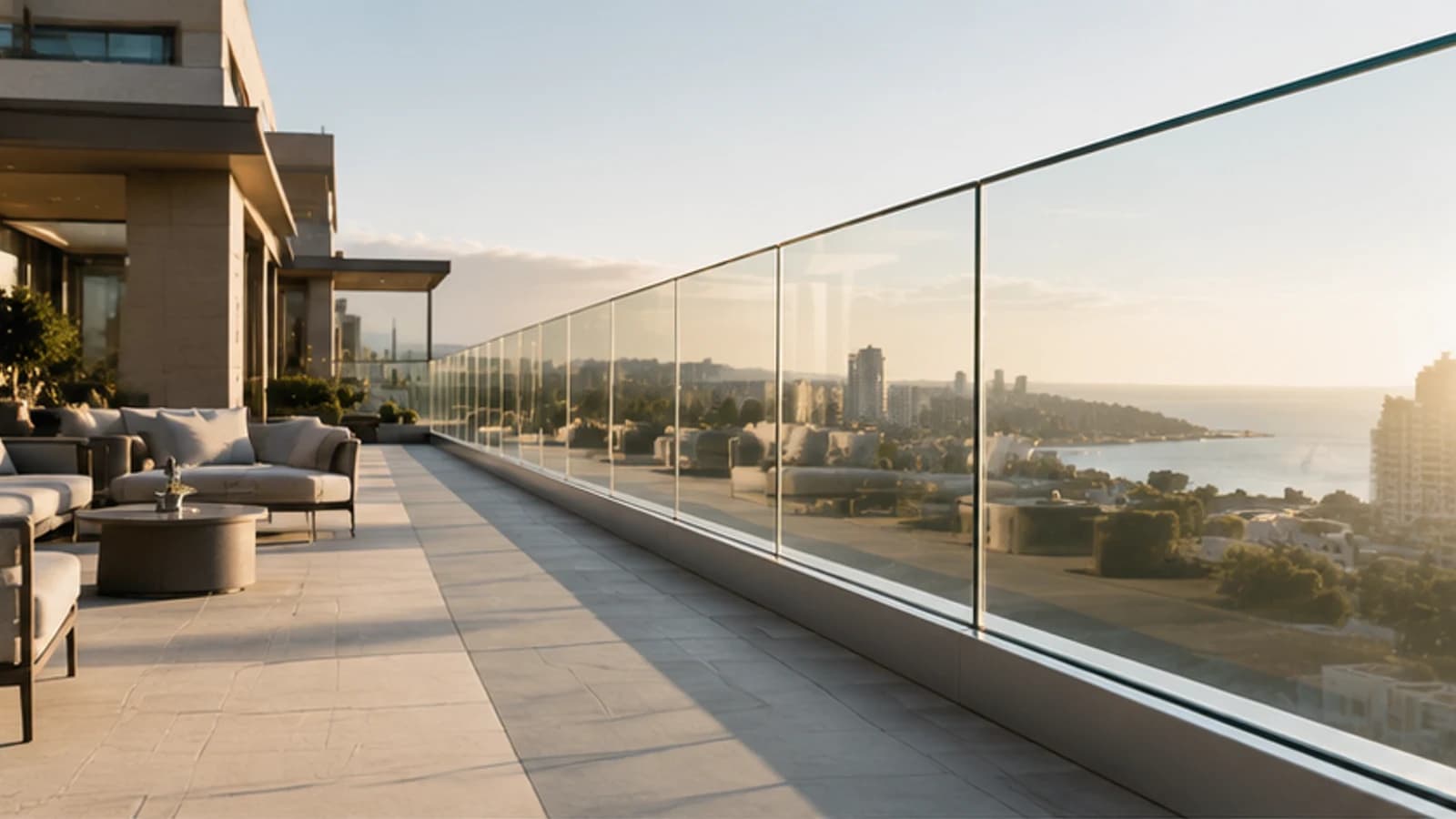 A10 Aluminium-U-Profil-Glasbalustrade